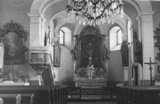 Interiér kostela sv. Barbory v 70. letech, farní archiv Zábřeh